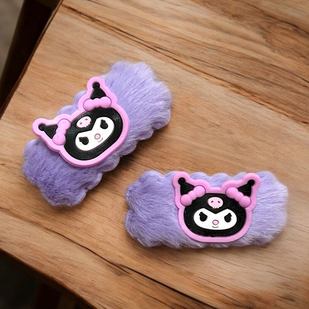 ⭐️3/$25⭐️ Kuromi Purple Furry Hair Clips Set Of 2